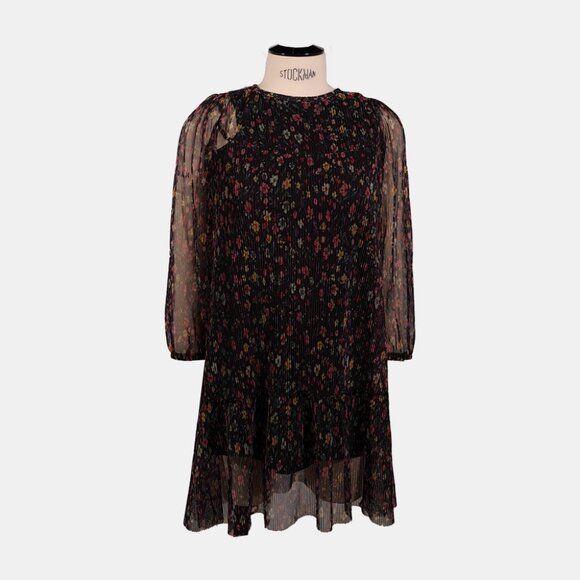 Zara Kids Floral Pleated Dress – Size 8Y | Sheer Long Sleeve Dress - Picture 1 of 6